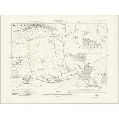 1914 Map of Durham XLVII.SE, 1923 Print