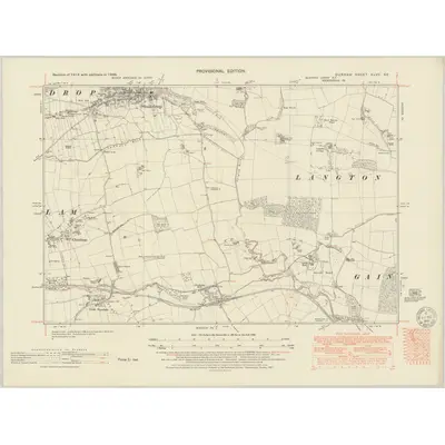 1948 Map of Durham XLVII.SE, 1951 Print