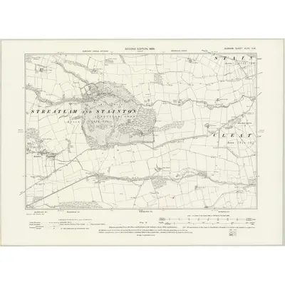 1896 Map of Durham XLVII.SW, 1899 Print