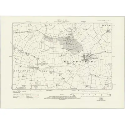 1913 Map of Durham XLVIII.NE, 1923 Print