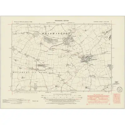 1948 Map of Durham XLVIII.NE, 1951 Print