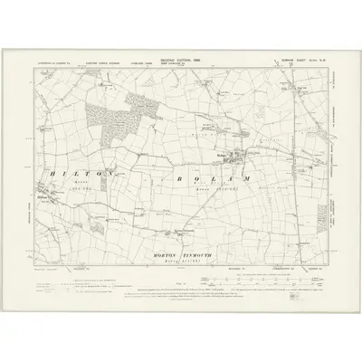 1896 Map of Durham XLVIII.NW, 1898 Print