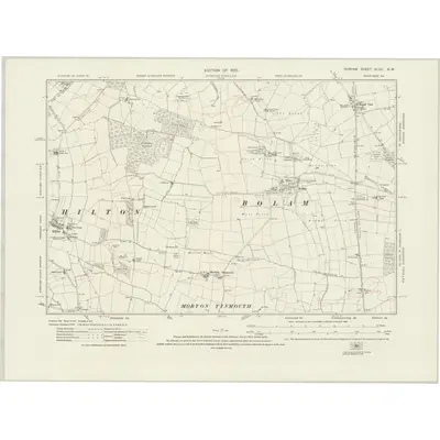 1914 Map of Durham XLVIII.NW, 1923 Print