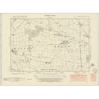 1948 Map of Durham XLVIII.NW, 1951 Print