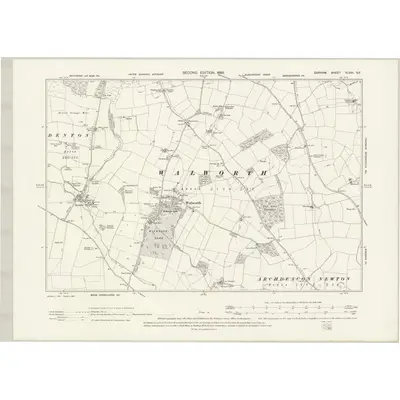 1896 Map of Durham XLVIII.SE, 1898 Print