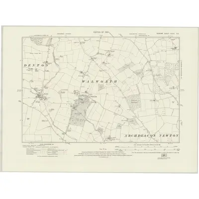 1913 Map of Durham XLVIII.SE, 1923 Print