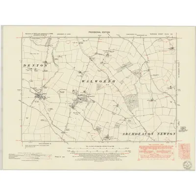 1948 Map of Durham XLVIII.SE, 1951 Print