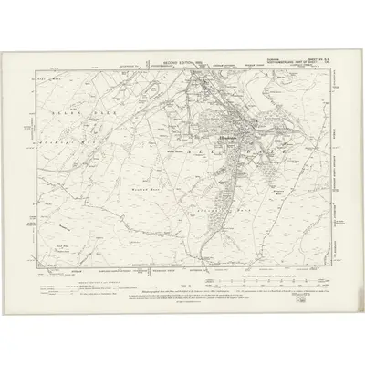 1895 Map of Durham XV.SE, 1899 Print