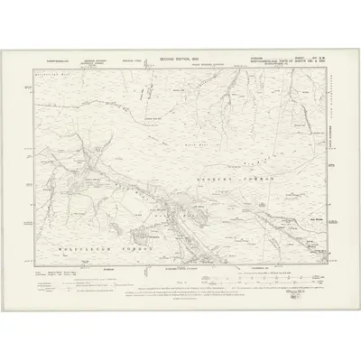 1895 Map of Durham XVI.SW, 1899 Print