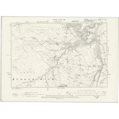 1895 Map of Durham XVII.NE, 1898 Print