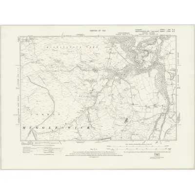 1919 Map of Durham XVII.NE, 1923 Print