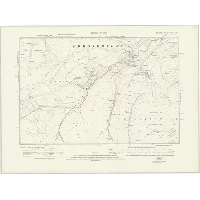 1919 Map of Durham XVII.NW, 1923 Print
