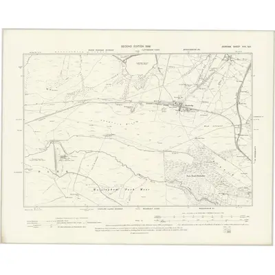 1895 Map of Durham XVII.SE, 1898 Print