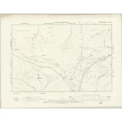 1895 Map of Durham XVII.SW, 1898 Print
