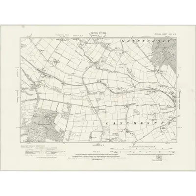 1919 Map of Durham XVIII.NE, 1923 Print