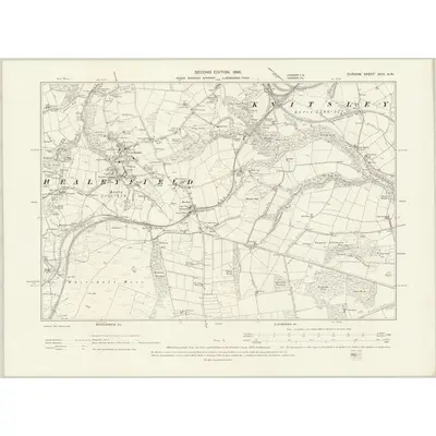 1895 Map of Durham XVIII.NW, 1898 Print