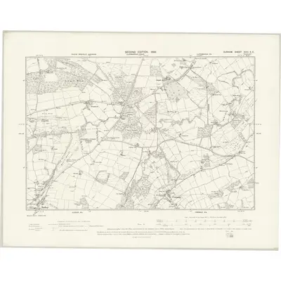 1895 Map of Durham XVIII.SE, 1898 Print