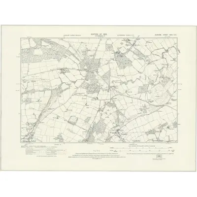 1915 Map of Durham XVIII.SE, 1923 Print