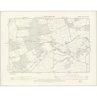 1895 Map of Durham XVIII.SW, 1898 Print
