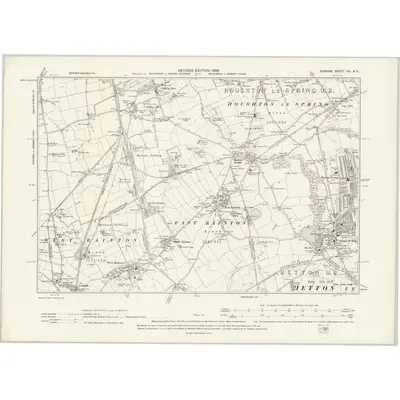 1895 Map of Durham XX.NE, 1898 Print