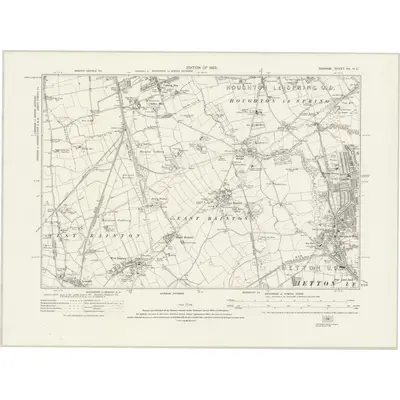 1915 Map of Durham XX.NE, 1923 Print