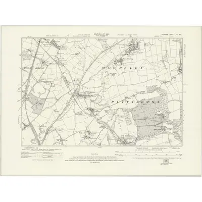1914 Map of Durham XX.SE, 1923 Print