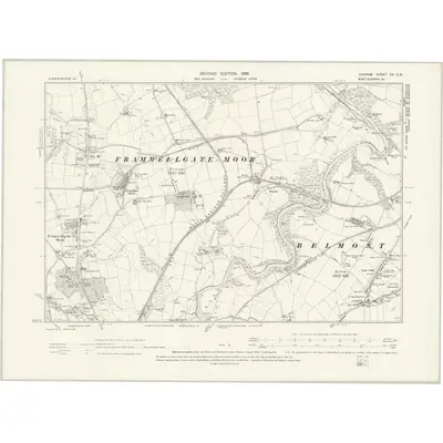 1895 Map of Durham XX.SW, 1898 Print