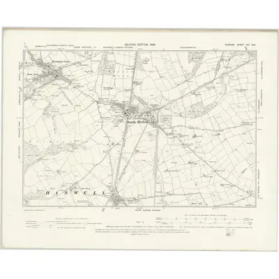 1895 Map of Durham XXI.SW, 1898 Print