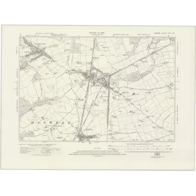1914 Map of Durham XXI.SW, 1922 Print