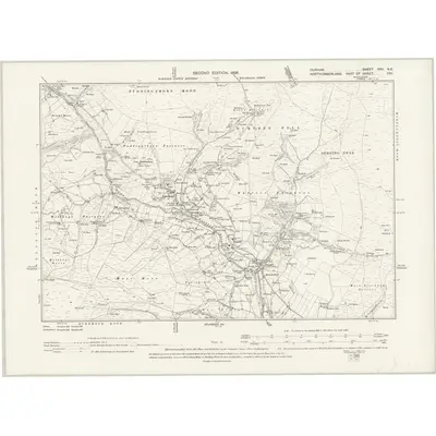 1896 Map of Durham XXII.NE, 1898 Print