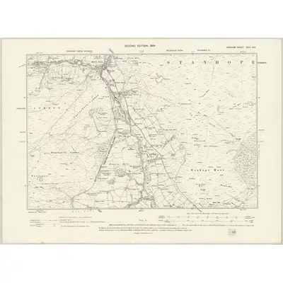 1895 Map of Durham XXIII.NE, 1899 Print