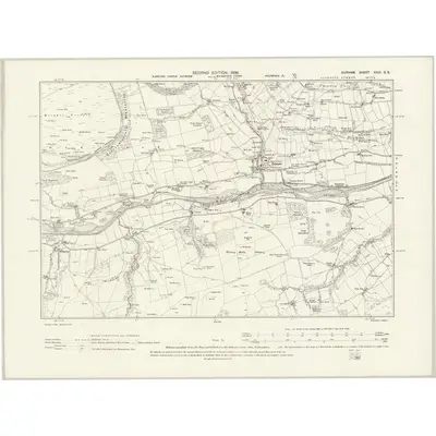 1895 Map of Durham XXIII.SE, 1898 Print