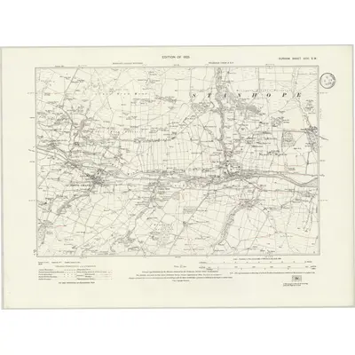 1919 Map of Durham XXIII.SW, 1923 Print