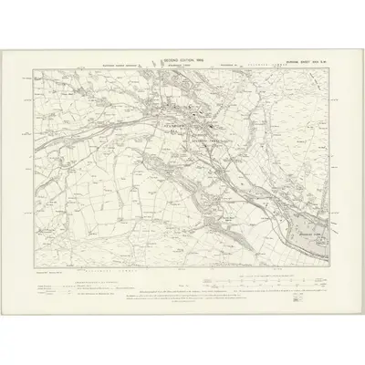 1895 Map of Durham XXIV.SW, 1898 Print