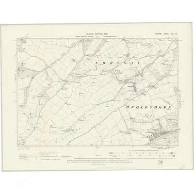 1895 Map of Durham XXV.NE, 1898 Print