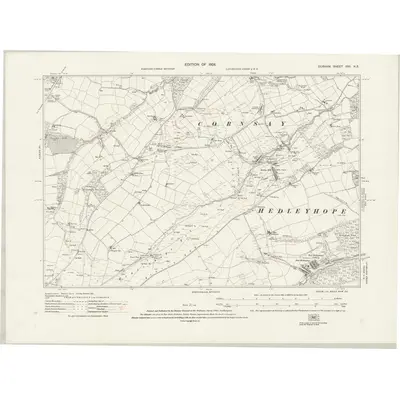 1915 Map of Durham XXV.NE, 1924 Print