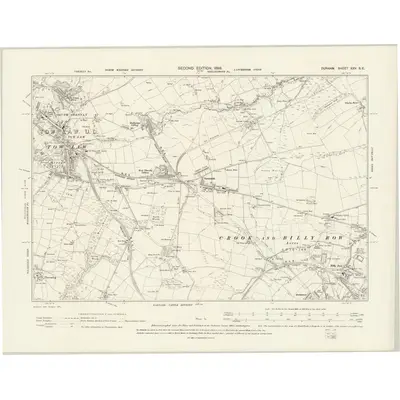 1895 Map of Durham XXV.SE, 1898 Print