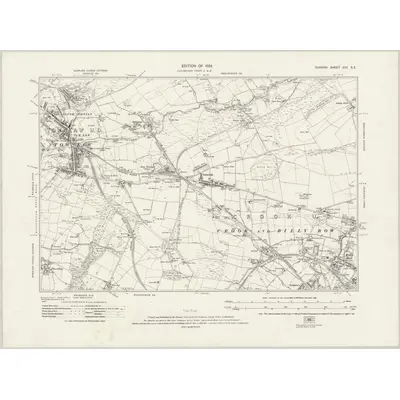 1915 Map of Durham XXV.SE, 1924 Print