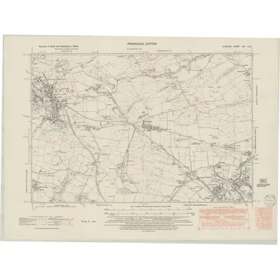 1948 Map of Durham XXV.SE, 1950 Print