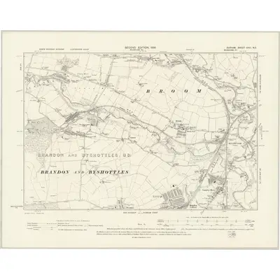 1895 Map of Durham XXVI.NE, 1898 Print