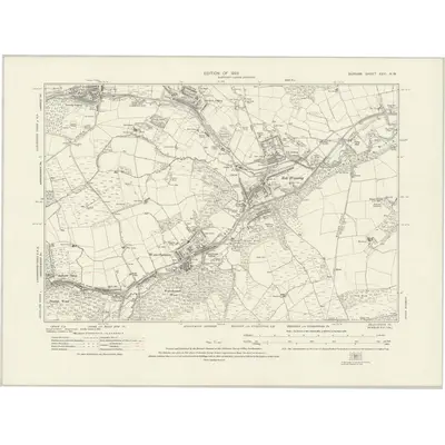 1915 Map of Durham XXVI.NW, 1923 Print