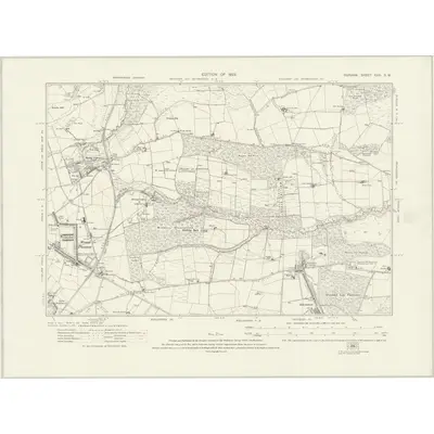 1915 Map of Durham XXVI.SW, 1923 Print