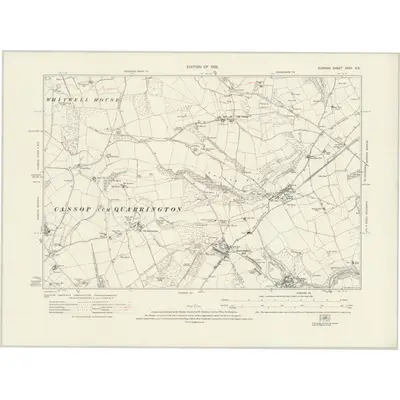 1914 Map of Durham XXVII.SE, 1923 Print