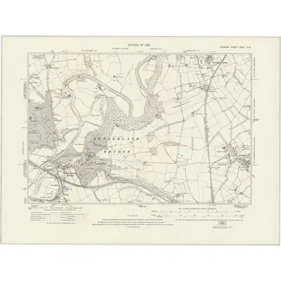 1915 Map of Durham XXVII.SW, 1923 Print