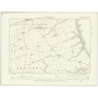 1895 Map of Durham XXVIII.NE, 1898 Print