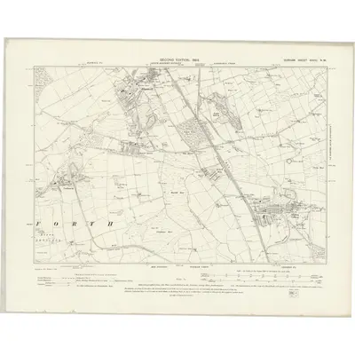 1896 Map of Durham XXVIII.NW, 1898 Print