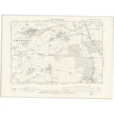 1896 Map of Durham XXVIII.SW, 1898 Print