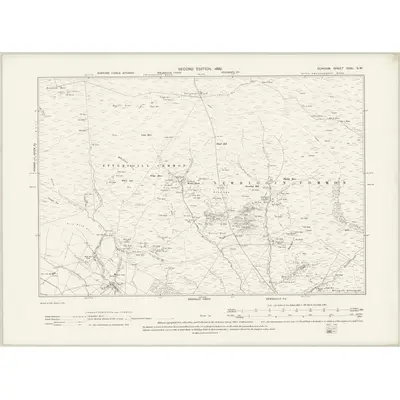 1896 Map of Durham XXXI.SW, 1898 Print