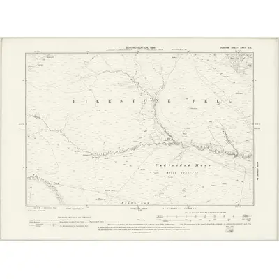 1896 Map of Durham XXXII.SE, 1898 Print