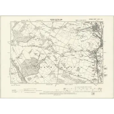 1895 Map of Durham XXXIII.NE, 1898 Print